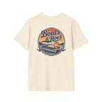 Boats and Hoes Sunset Pontoon Left Chest Full Back Print Tee – Hoes Clothes