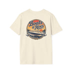 Boats and Hoes Sunset Speedboat Left Chest Full Back Print Tee – Hoes Clothes