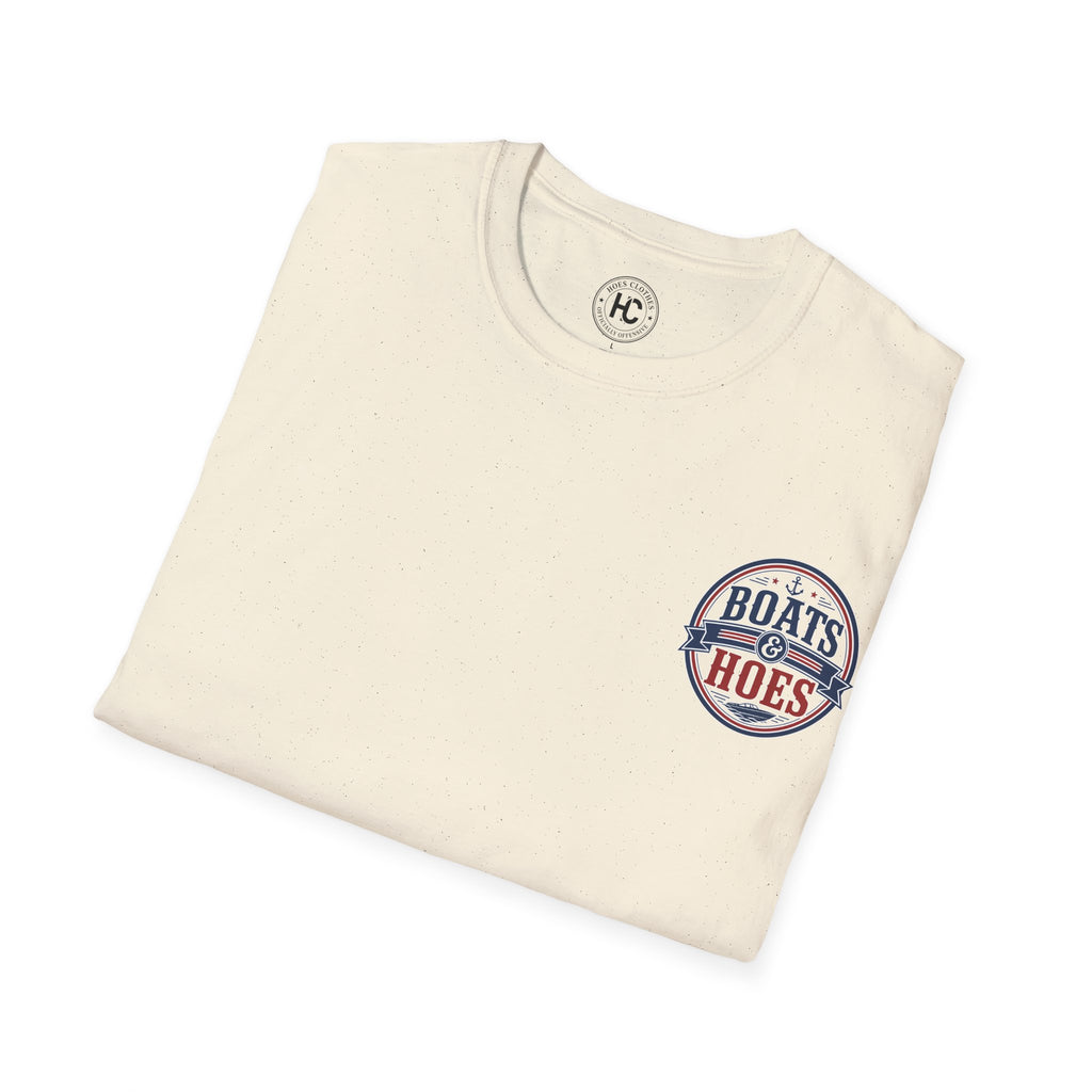 Boats and Hoes Badge Full Color Front & Back Tee – Hoes Clothes