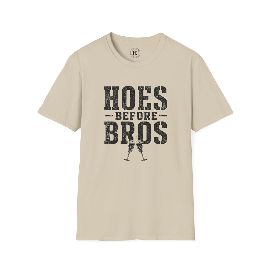 Hoes Before Bros Champagne Large Front Print Tee – Hoes Clothes