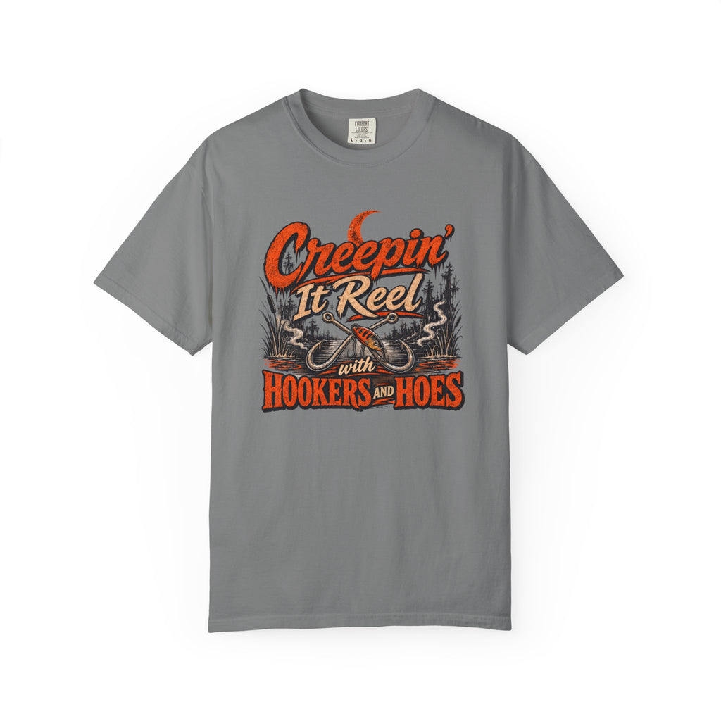Creepin’ It Reel with Hookers and Hoes Fishing Tee