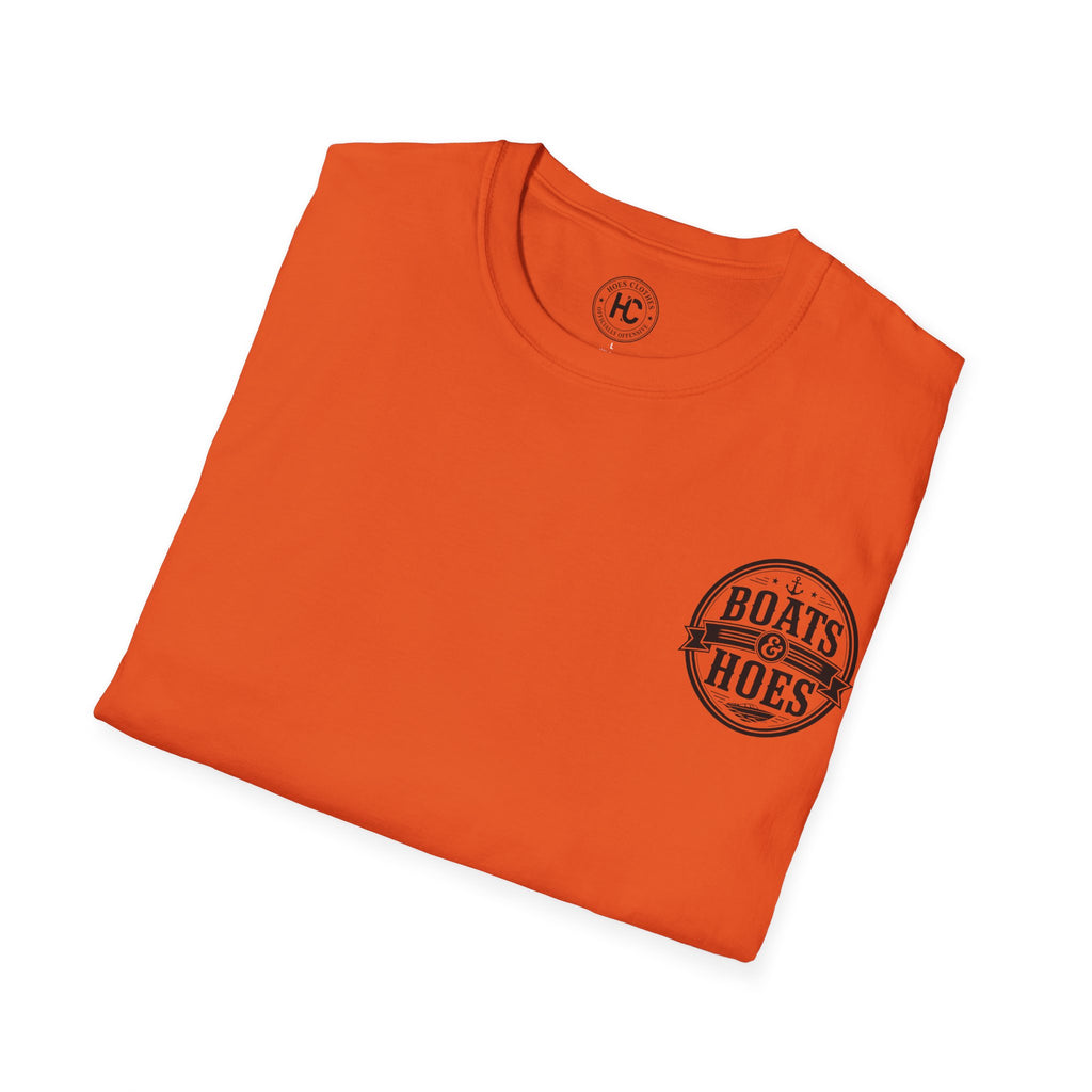 Boats and Hoes Badge Front & Back Print Tee – Hoes Clothes