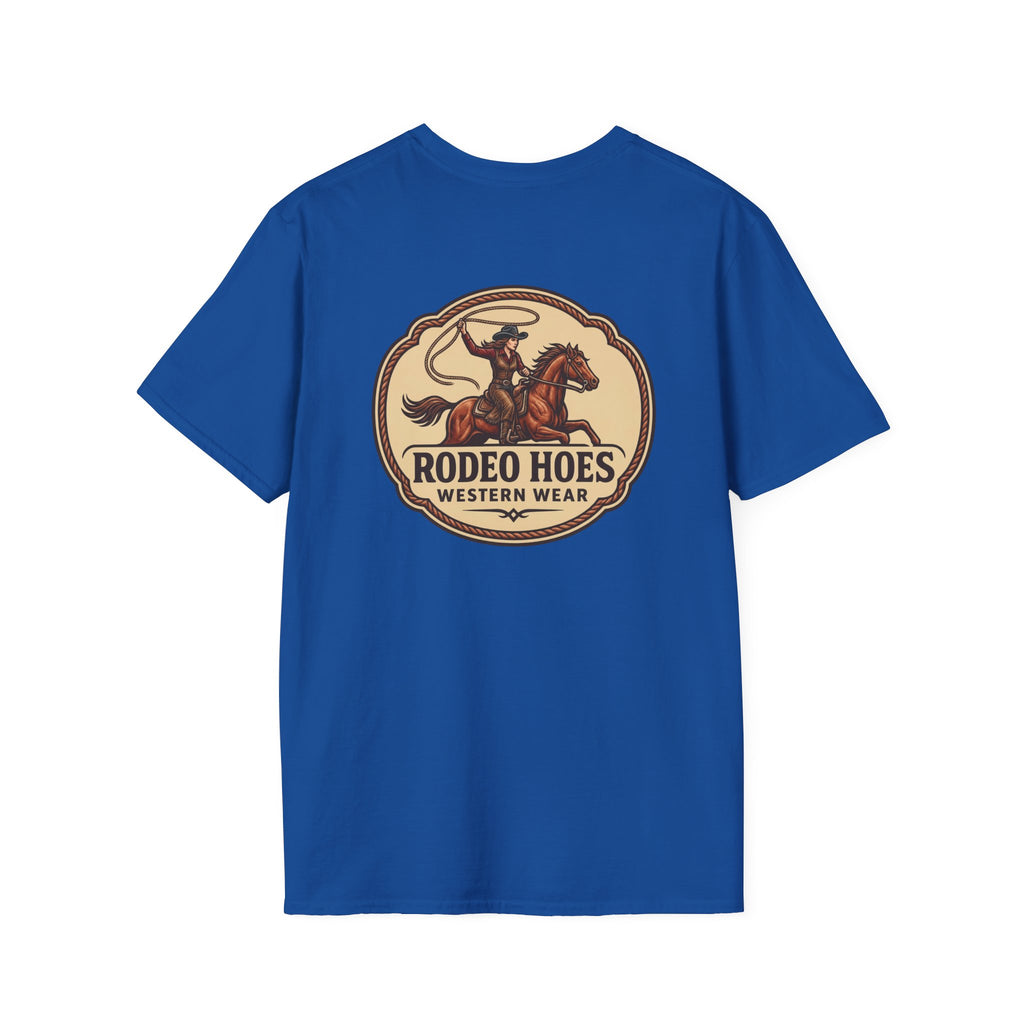 Rodeo Hoes Western Wear Front & Back Tee – Full Color – She Rides – Hoes Clothes