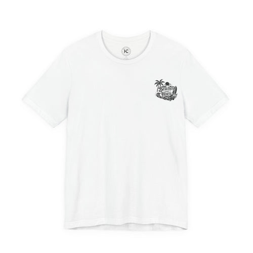 Beaches and Hoes B&W Left Chest Full Back Print Tee – Hoes Clothes