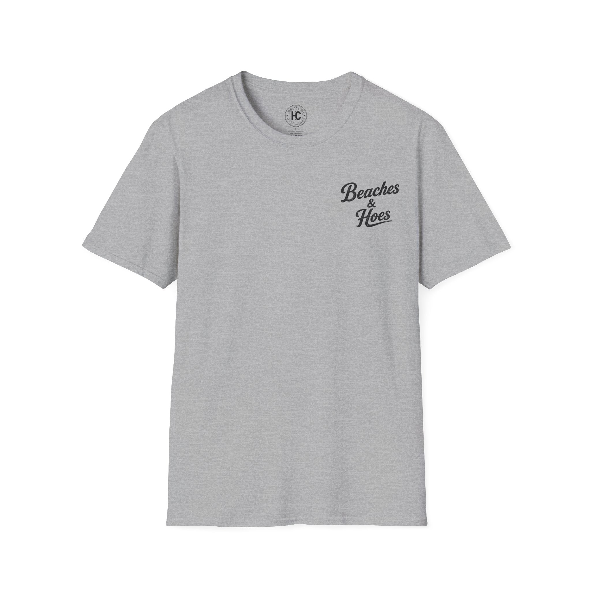 Beaches and Hoes Sunset Left Chest Full Back Print Tee – Hoes Clothes