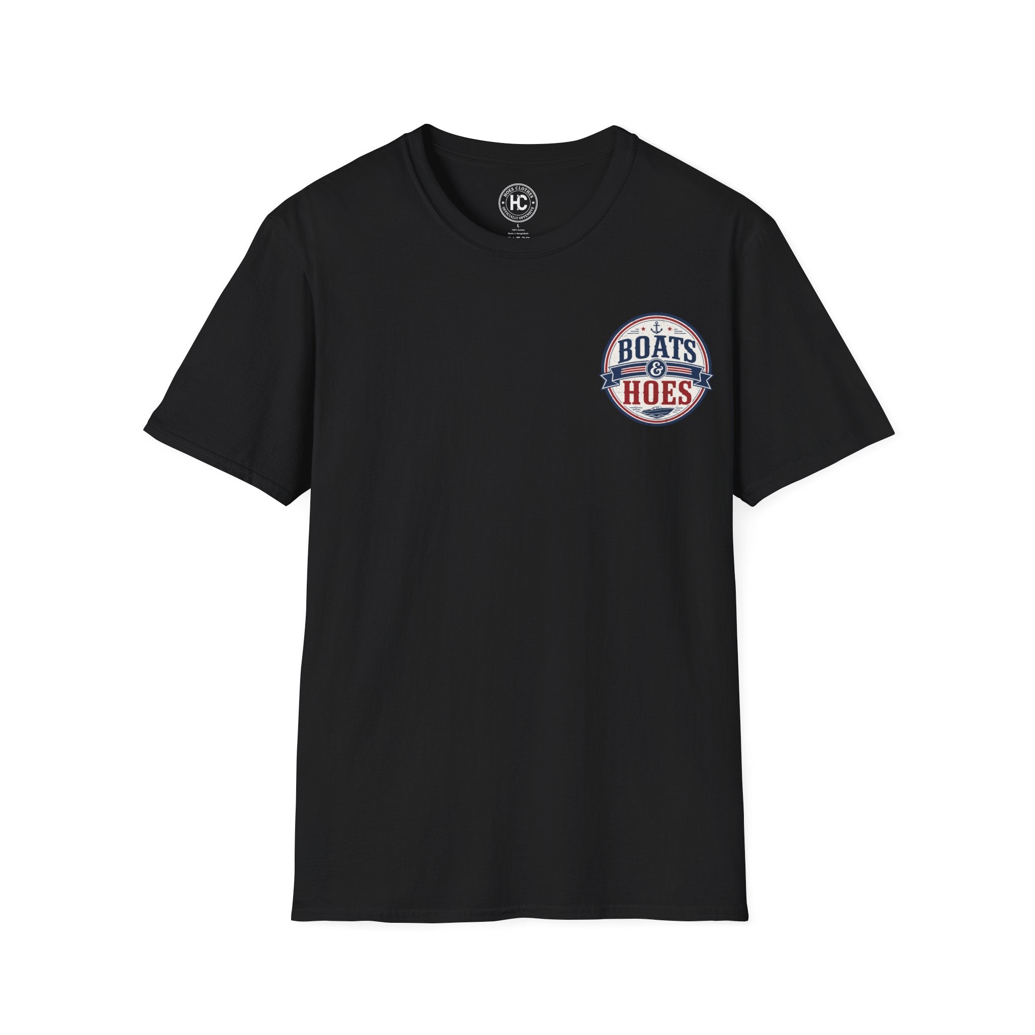 Boats and Hoes Badge Full Color Front & Back Tee – Hoes Clothes