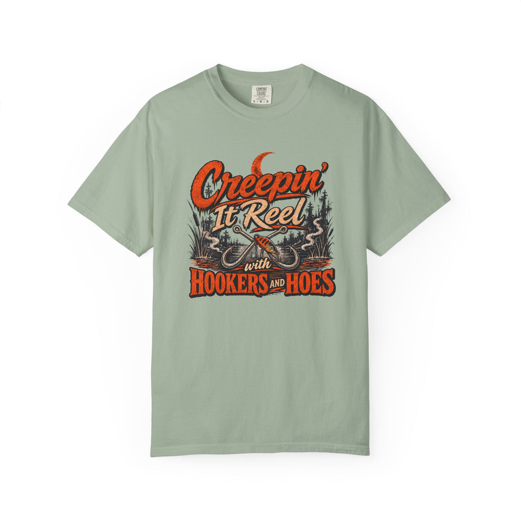 Creepin’ It Reel with Hookers and Hoes Fishing Tee