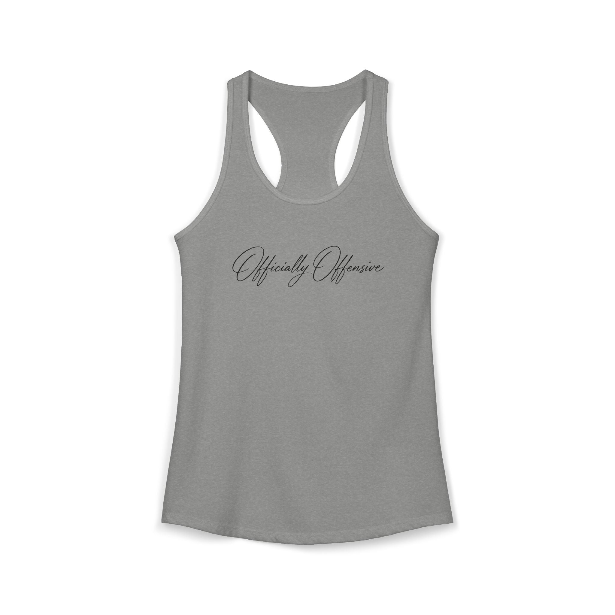 Officially Offensive Script Racerback Tank – Hoes Clothes