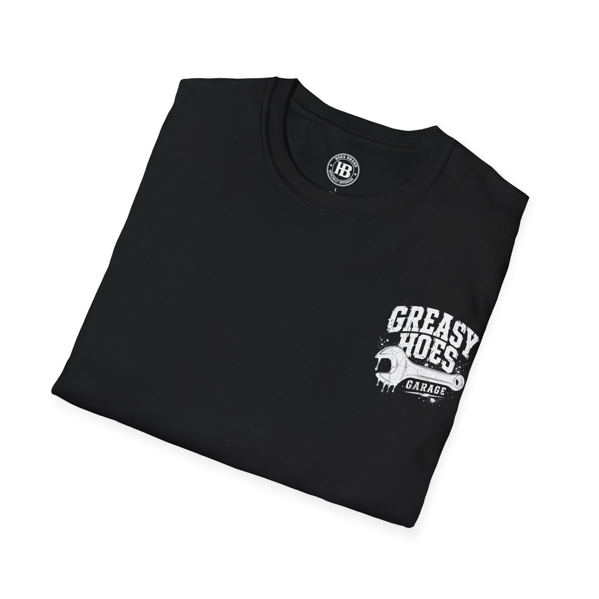 Greasy Hoes Garage Front & Back Tee – Hoes Clothes