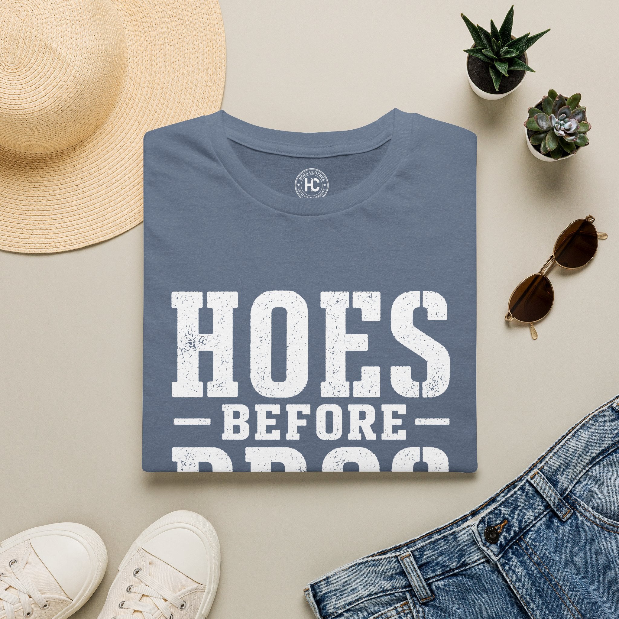 Hoes Before Bros Champagne Large Front Print Tee – Hoes Clothes