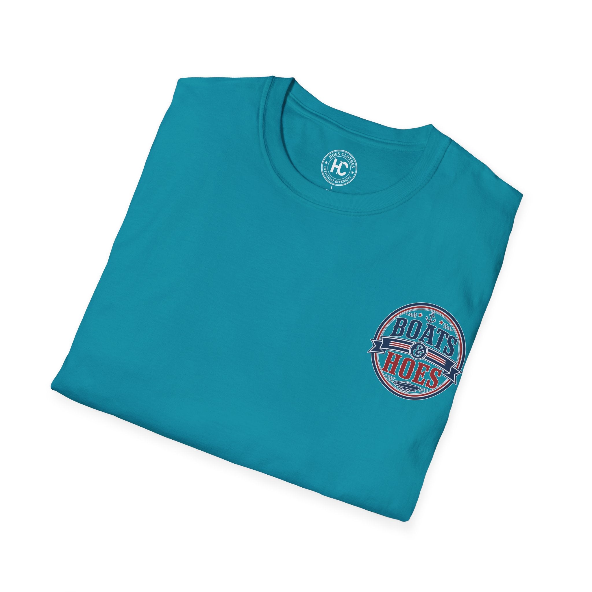 Boats and Hoes Badge Full Color Front & Back Tee – Hoes Clothes