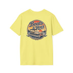 Boats and Hoes Sunset Pontoon Left Chest Full Back Print Tee – Hoes Clothes
