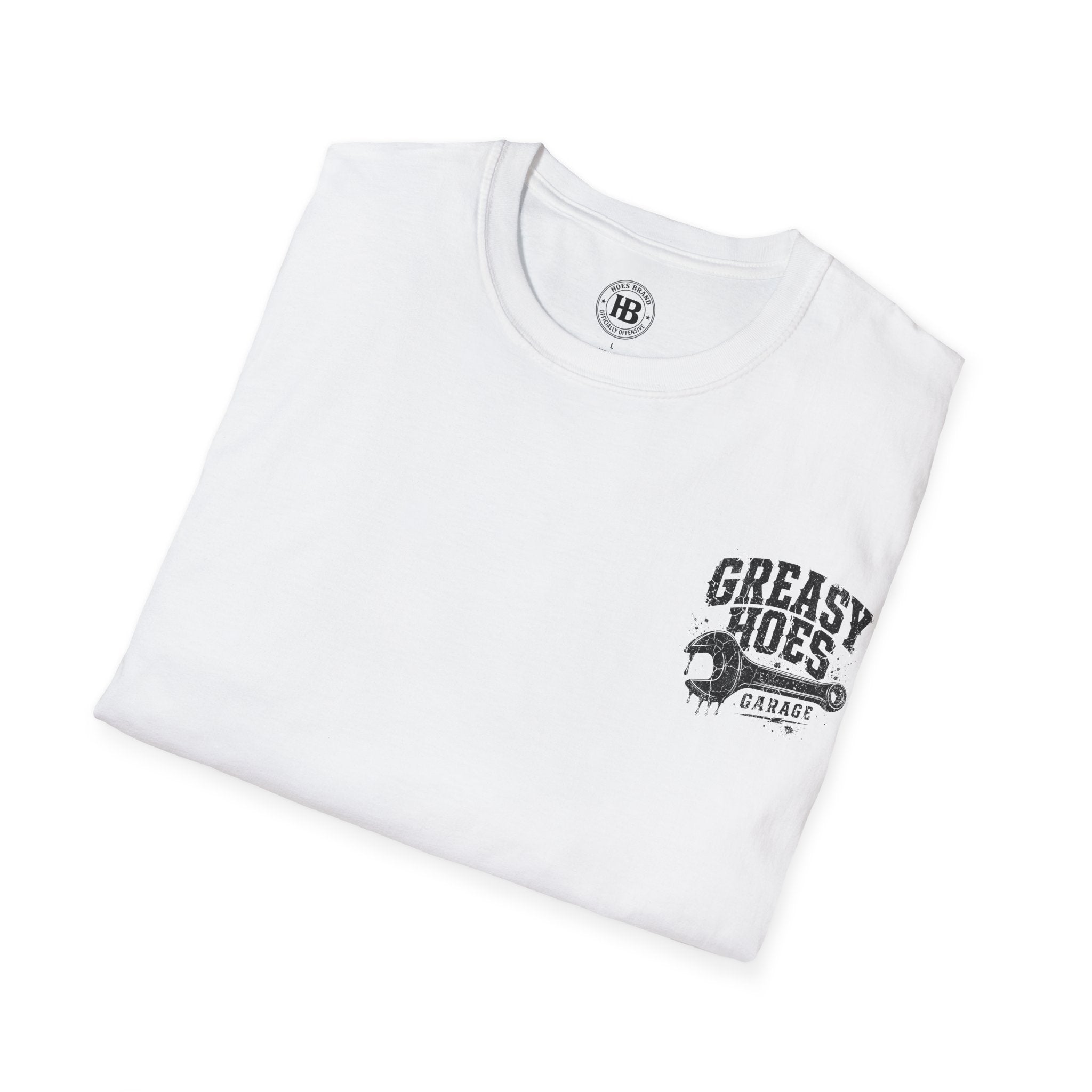 Greasy Hoes Garage Front & Back Tee – Hoes Clothes