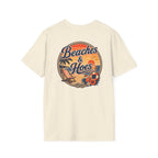 Beaches and Hoes Sunset Left Chest Full Back Print Tee – Hoes Clothes