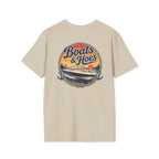 Boats and Hoes Sunset Speedboat Left Chest Full Back Print Tee – Hoes Clothes