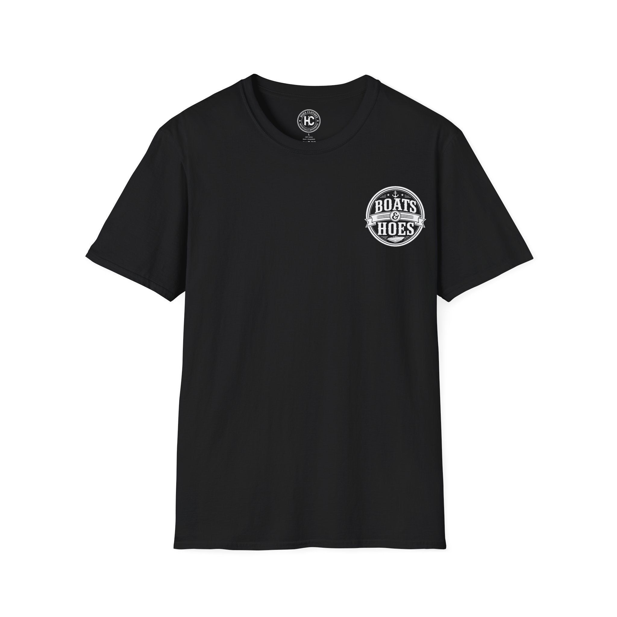 Boats and Hoes Badge Front & Back Print Tee – Hoes Clothes