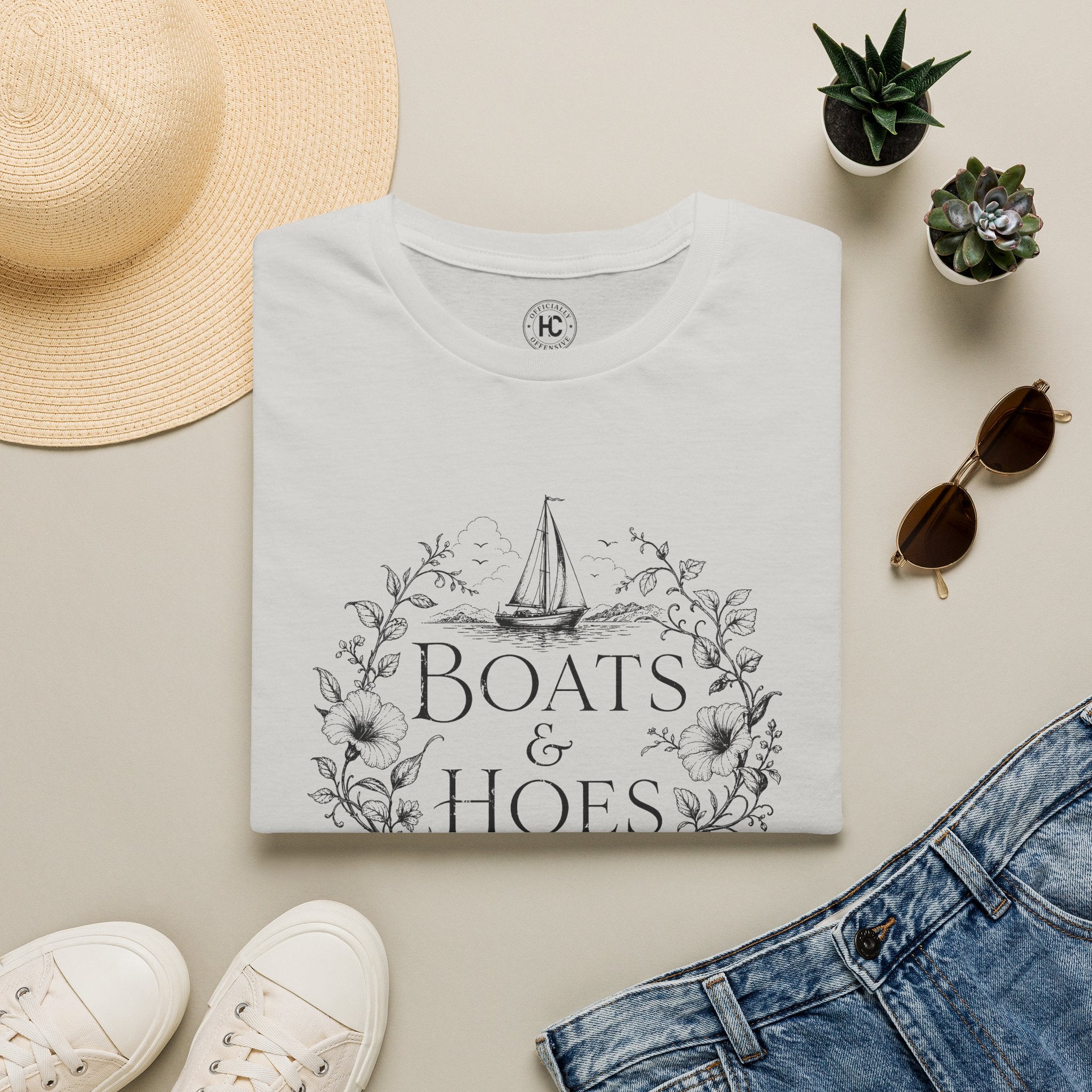 Boats and Hoes Botanical Front Only Tee – Hoes Clothes