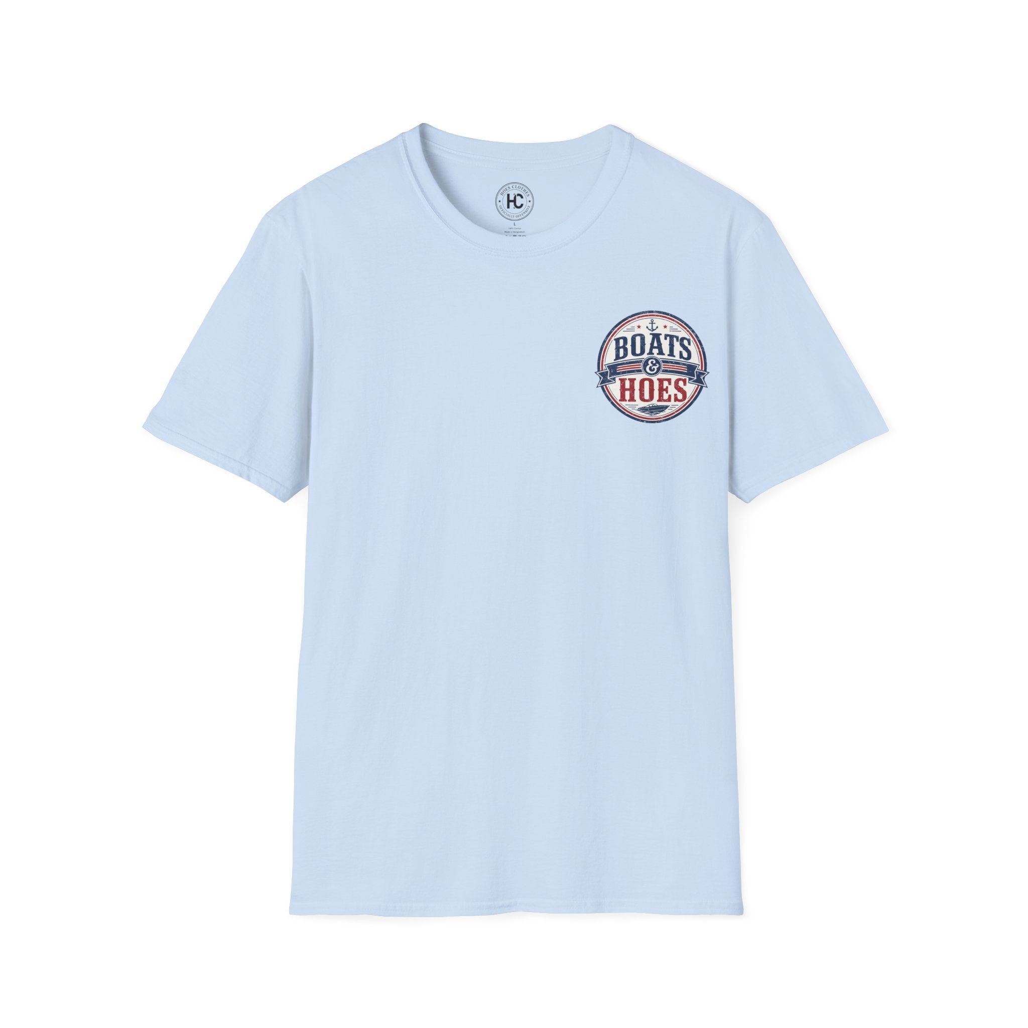 Boats and Hoes Badge Full Color Front & Back Tee – Hoes Clothes