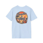 Beaches and Hoes Sunset Left Chest Full Back Print Tee – Hoes Clothes