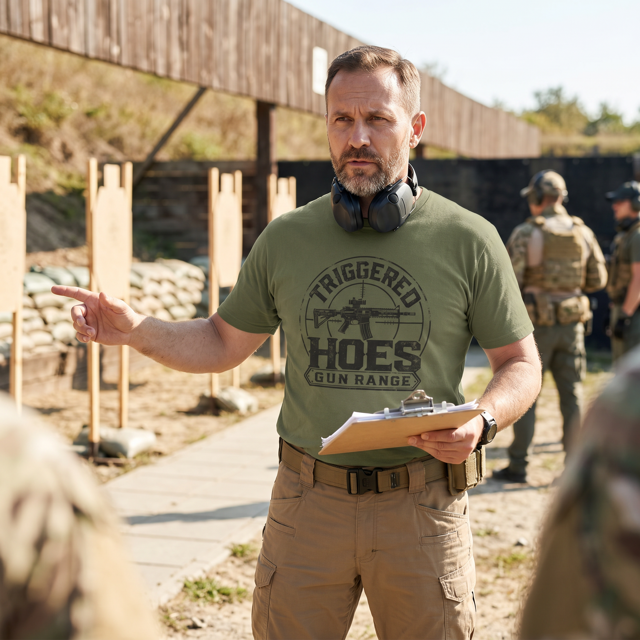Triggered Hoes Gun Range Front Only Tee – Hoes Clothes