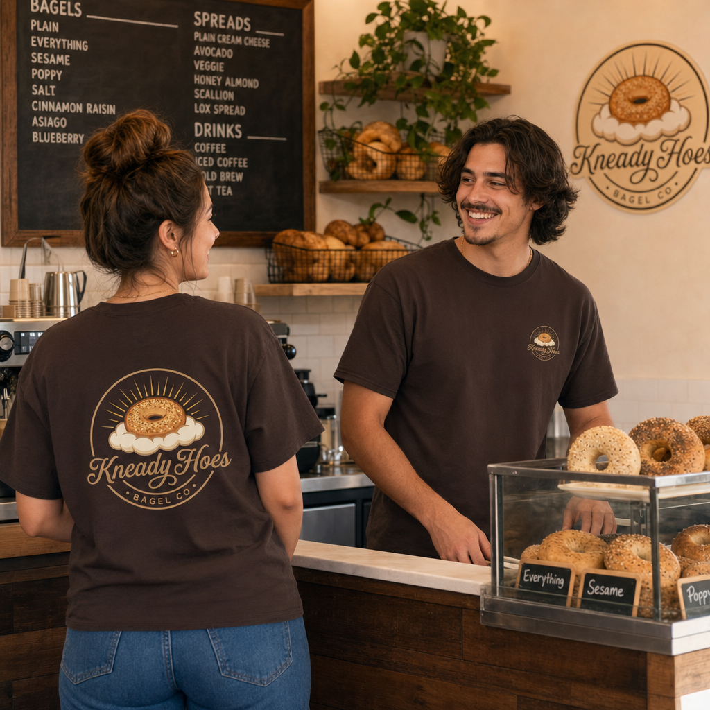 Kneady Hoes Bagel Co. Front & Back Tee – Hoes Clothes