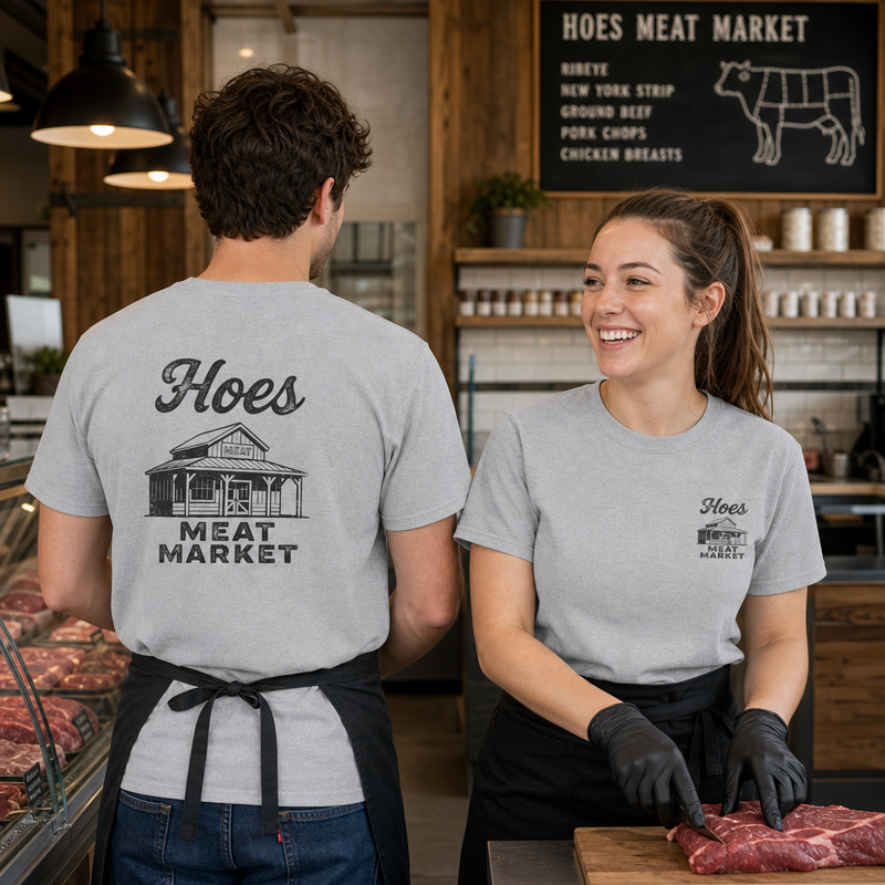 Hoes Meat Market Front & Back Tee – Hoes Clothes
