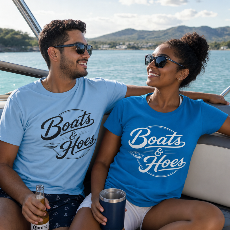 Boats and Hoes Retro Front Only Tee – Hoes Clothes
