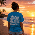 Beaches and Hoes B&W Left Chest Full Back Print Tee – Hoes Clothes