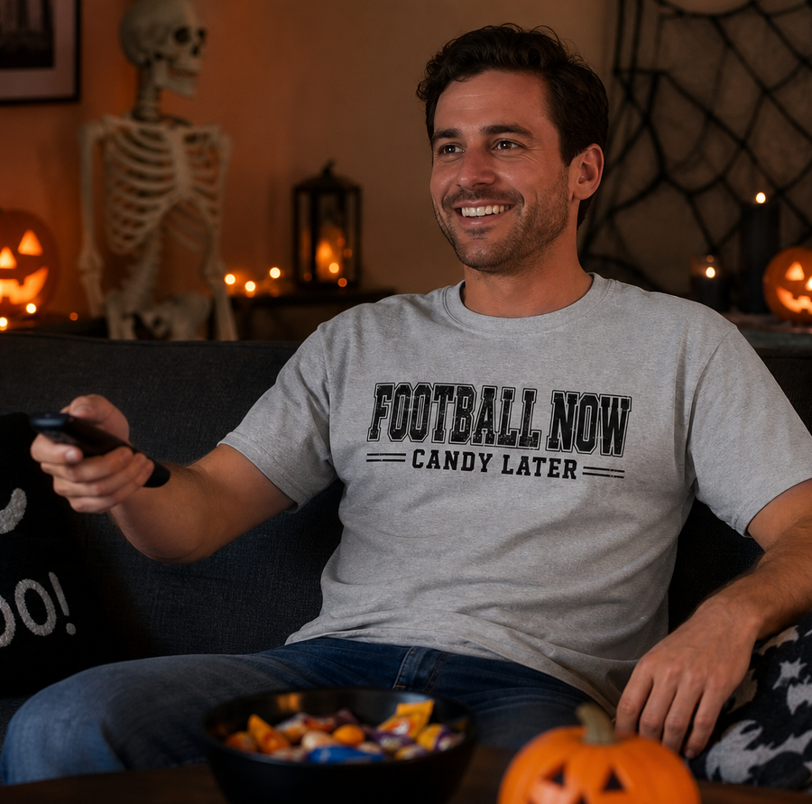 Football Now Candy Later Tee
