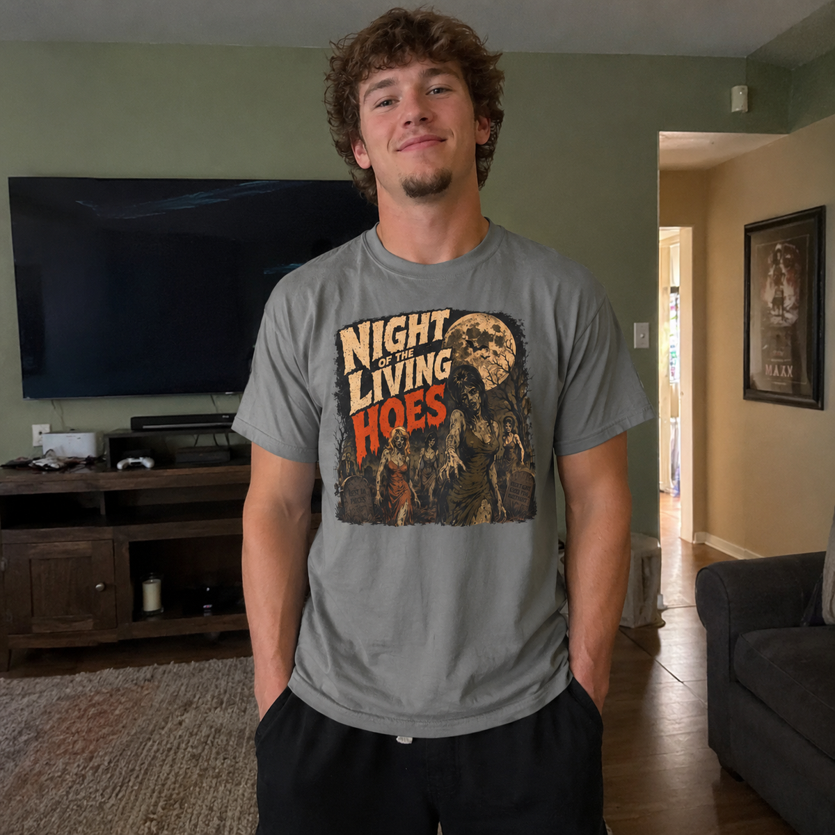 Night of the Living Hoes Zombie Halloween Tee