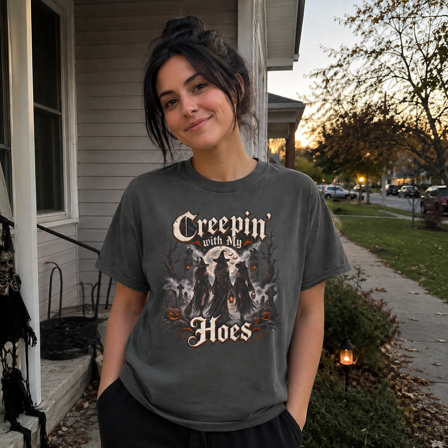 Creepin’ With My Hoes Halloween Tee
