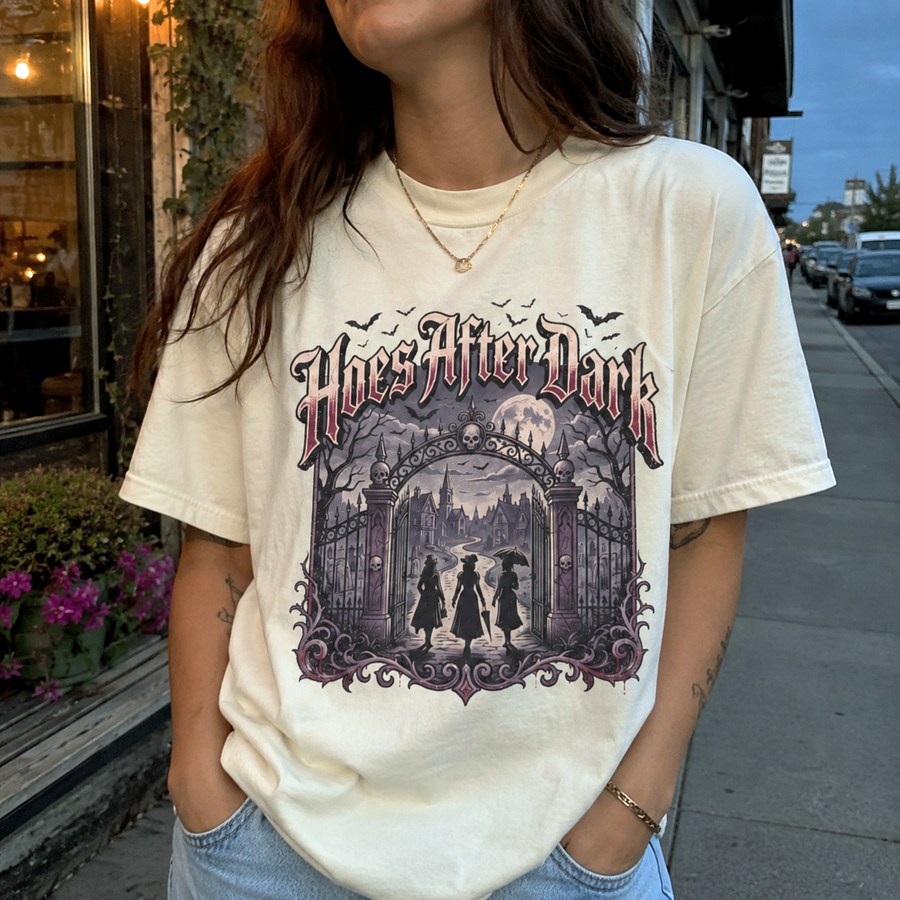 Hoes After Dark Gothic Halloween Tee