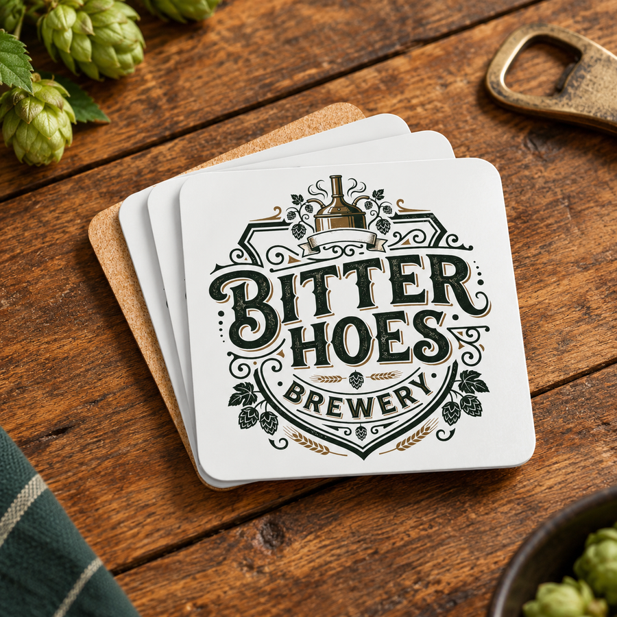 Bitter Hoes Brewery Corkwood Coaster Set