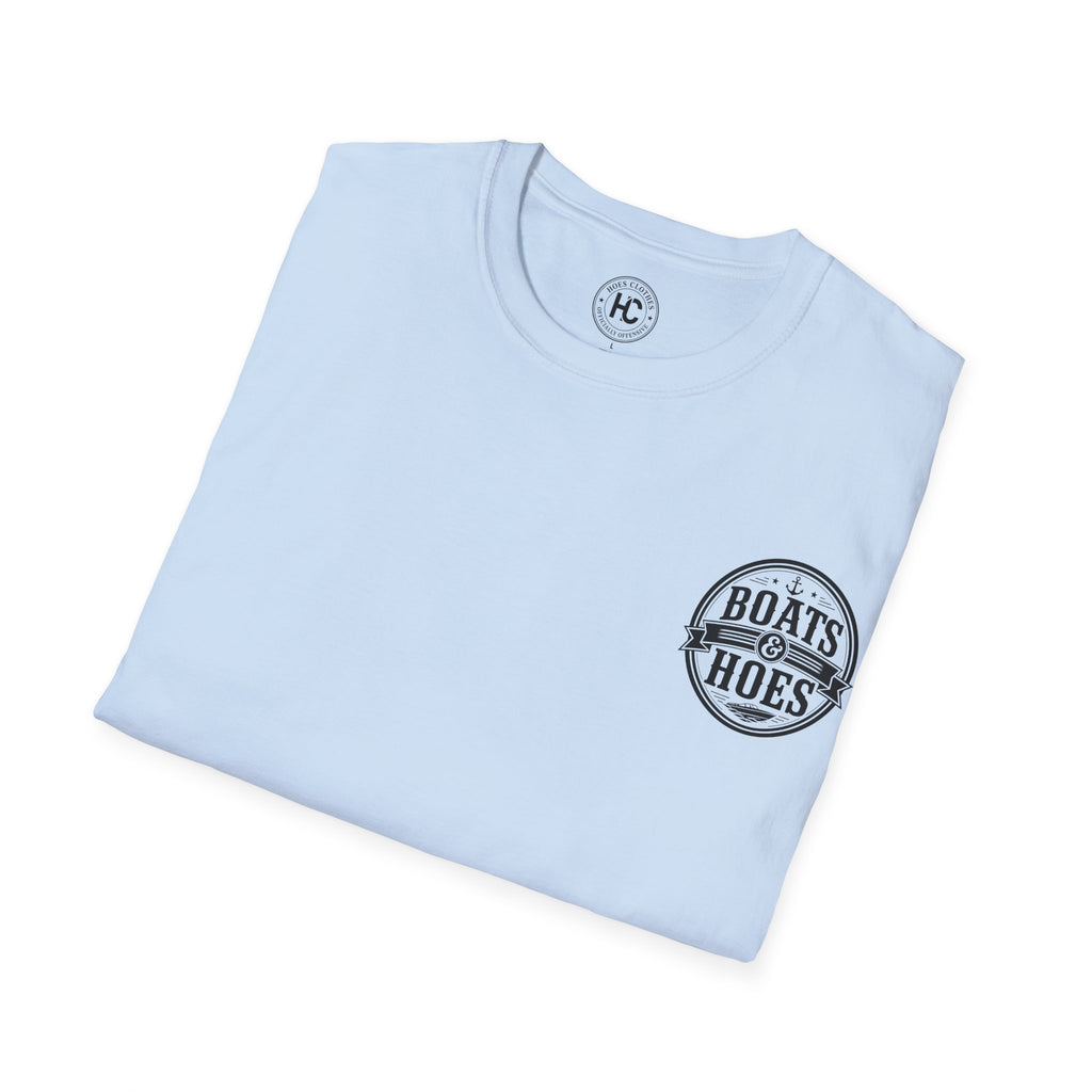 Boats and Hoes Badge Front & Back Print Tee – Hoes Clothes