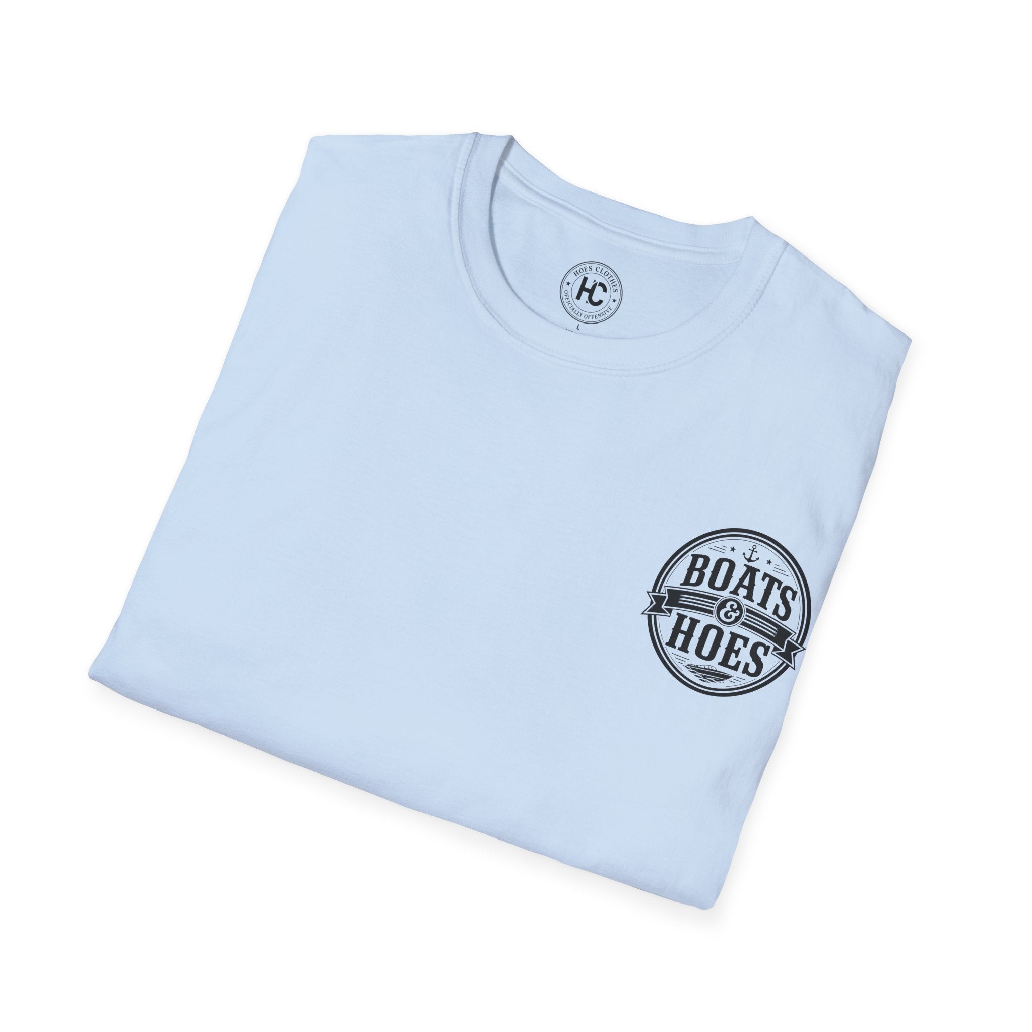 Boats and Hoes Badge Front & Back Print Tee – Hoes Clothes