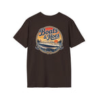 Boats and Hoes Sunset Speedboat Left Chest Full Back Print Tee – Hoes Clothes