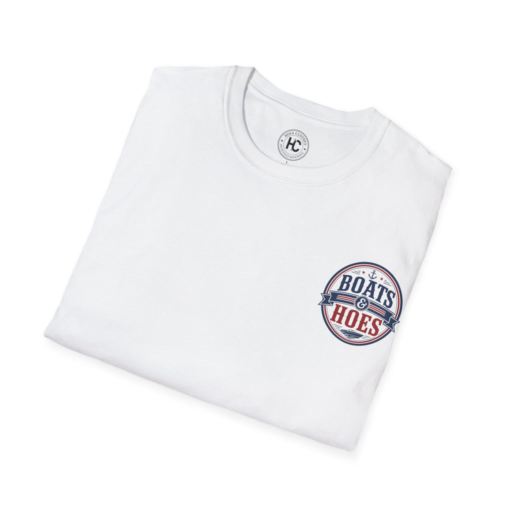 Boats and Hoes Badge Full Color Front & Back Tee – Hoes Clothes