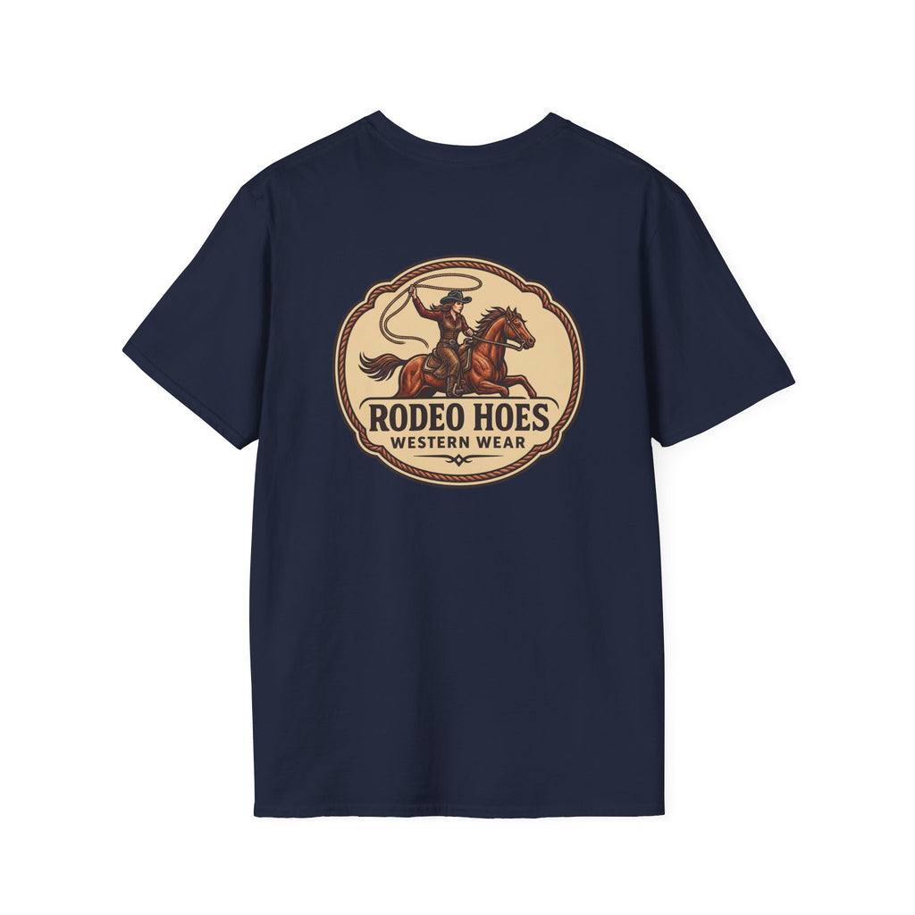 Rodeo Hoes Western Wear Front & Back Tee – Full Color – She Rides – Hoes Clothes