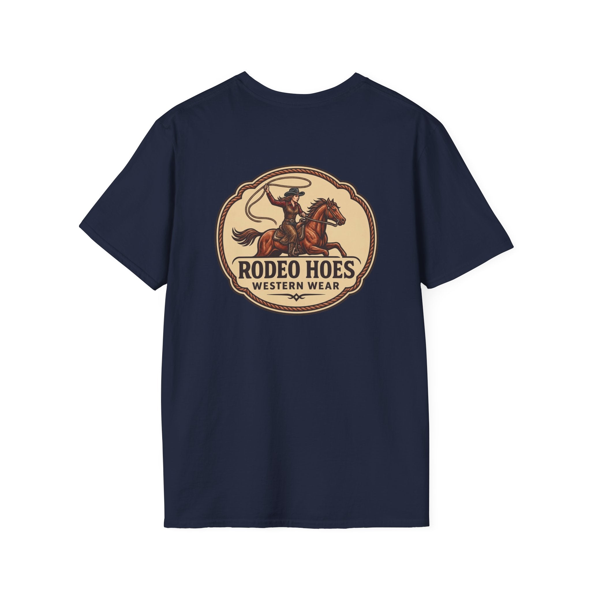 Rodeo Hoes Western Wear Front & Back Tee – Full Color – She Rides – Hoes Clothes
