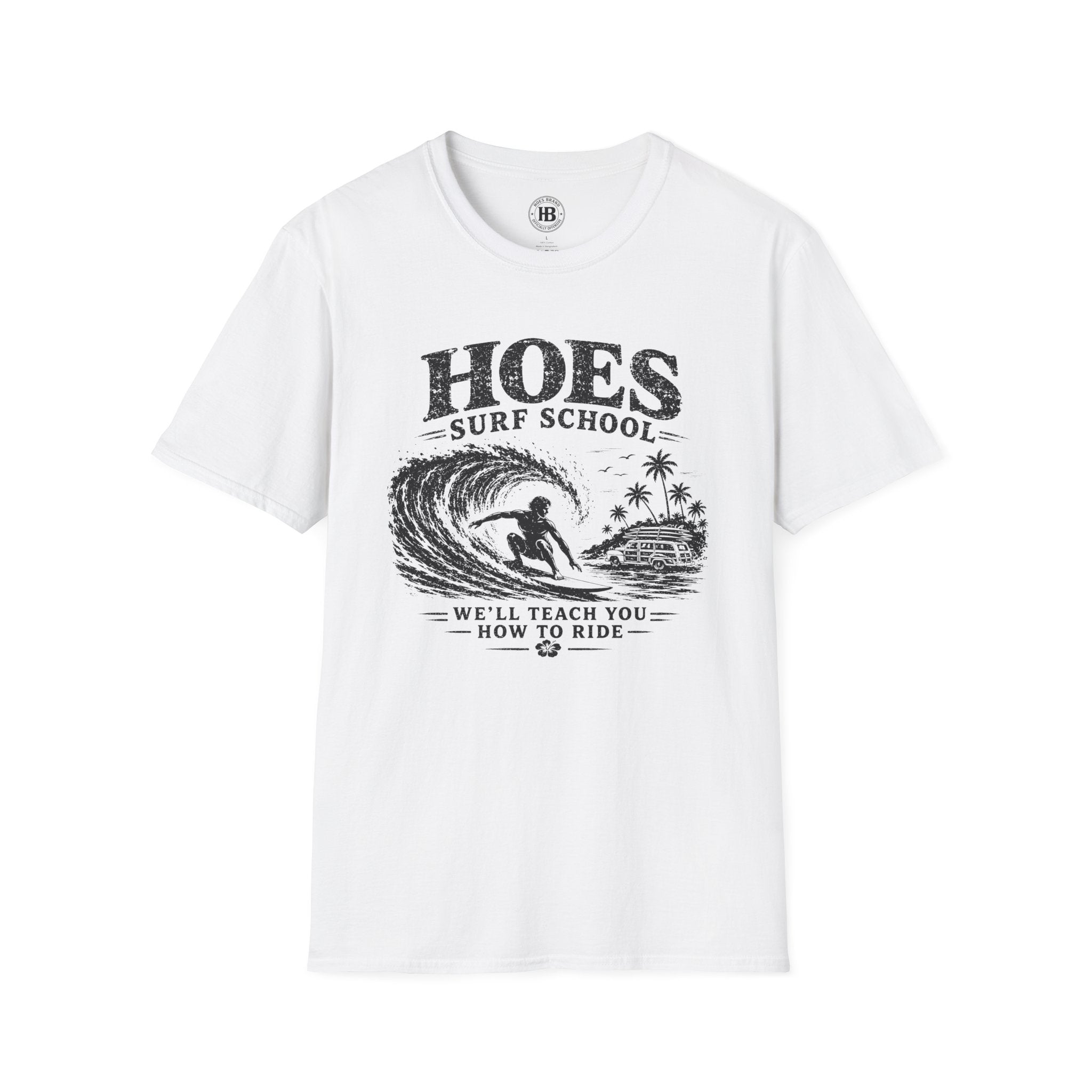 Hoes Surf School Tee – He Rides – Hoes Clothes