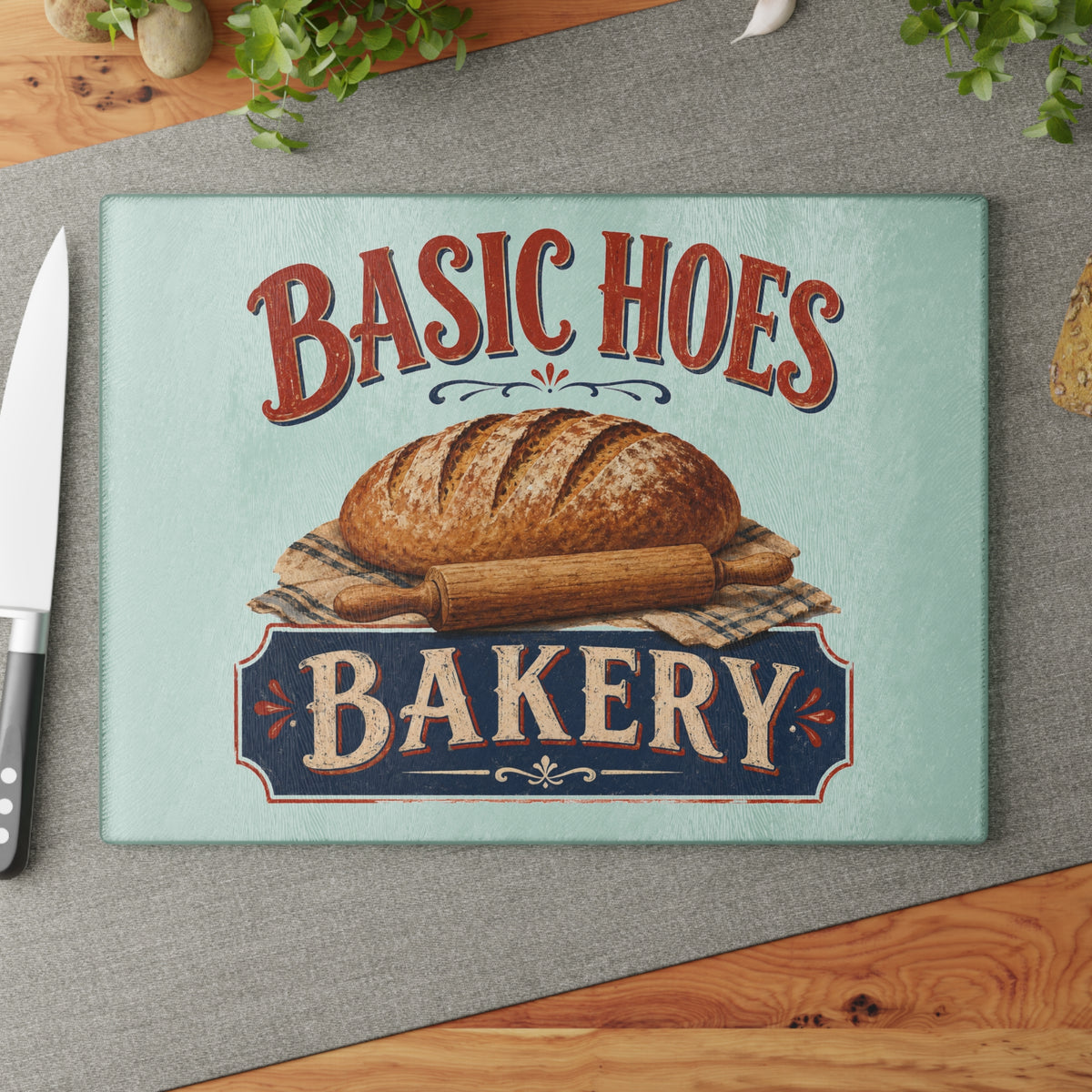 Basic Hoes Bakery Glass Cutting Board