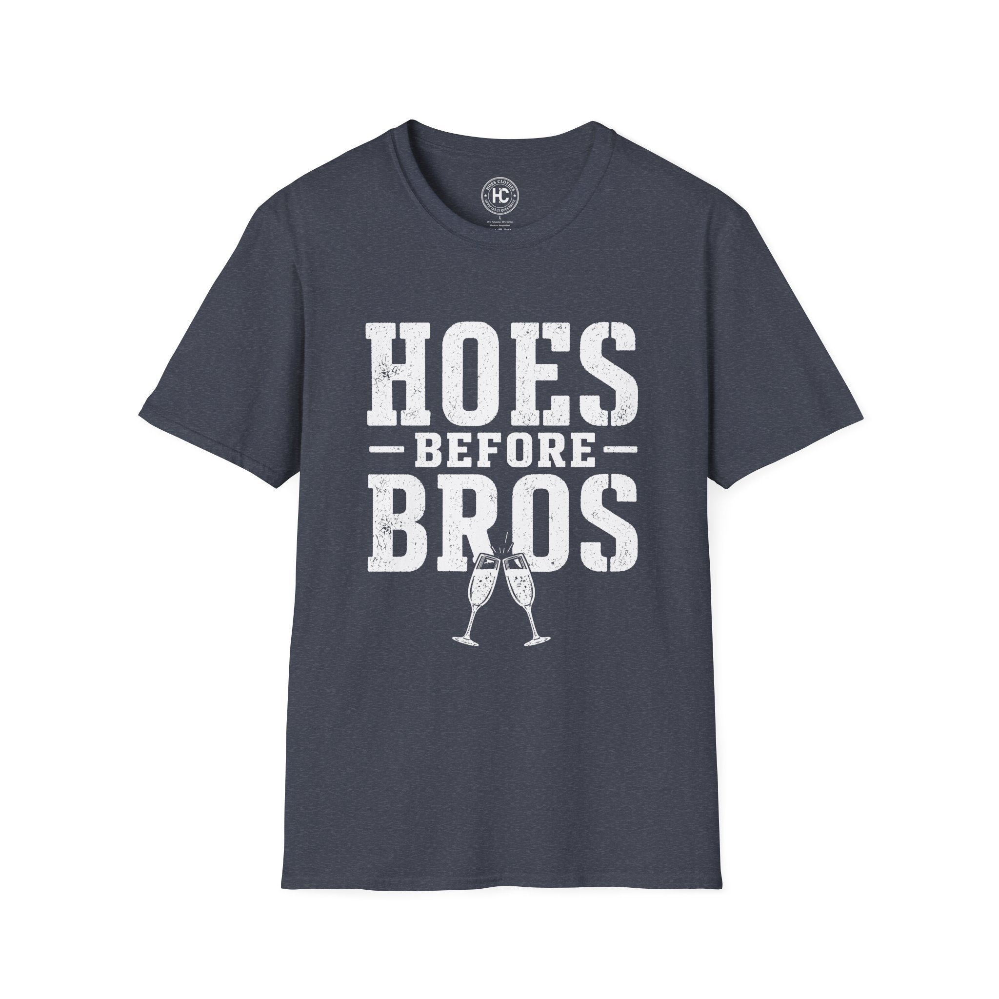 Hoes Before Bros Champagne Large Front Print Tee – Hoes Clothes
