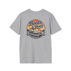 Boats and Hoes Sunset Pontoon Left Chest Full Back Print Tee – Hoes Clothes