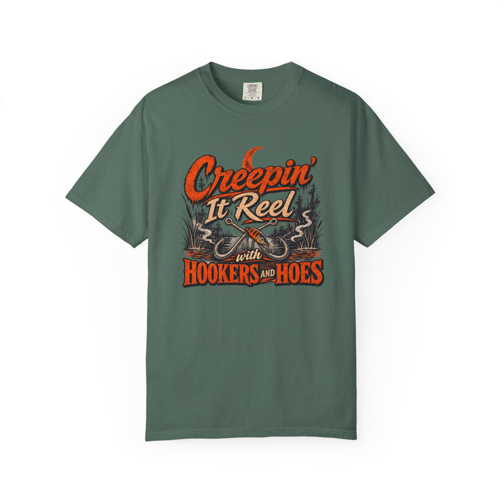 Creepin’ It Reel with Hookers and Hoes Fishing Tee