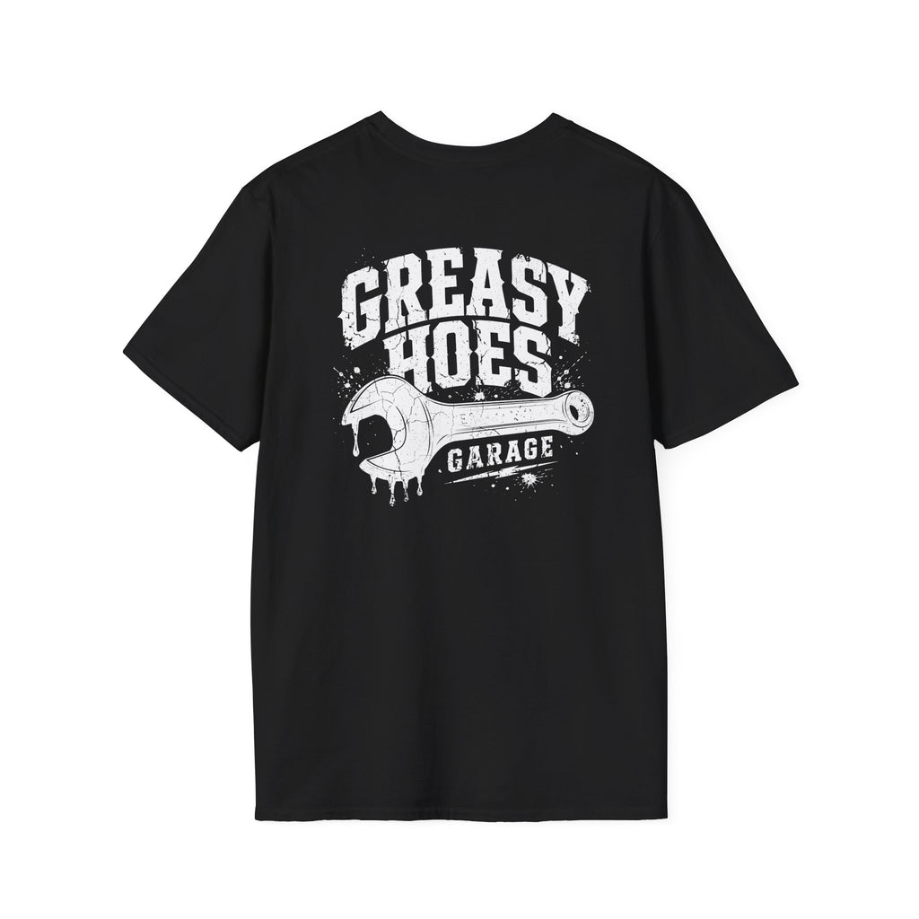 Greasy Hoes Garage Front & Back Tee – Hoes Clothes