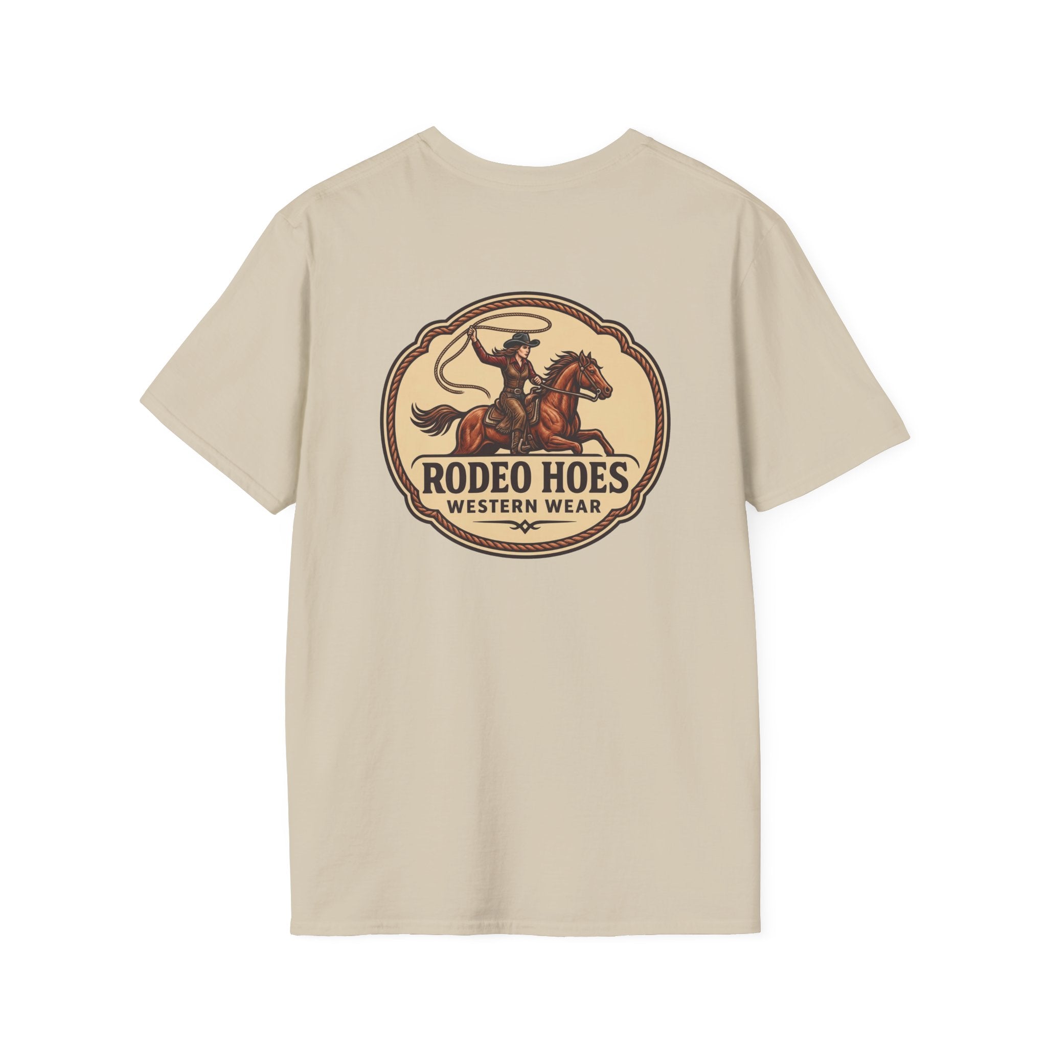 Rodeo Hoes Western Wear Front & Back Tee – Full Color – She Rides – Hoes Clothes