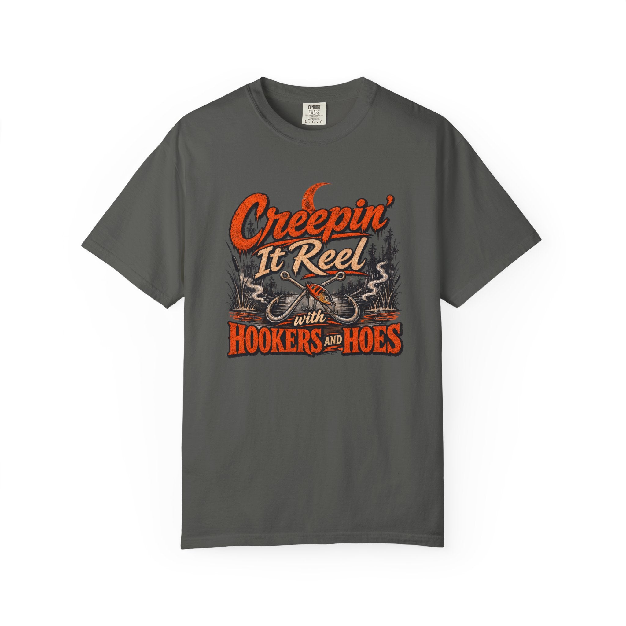 Creepin’ It Reel with Hookers and Hoes Fishing Tee