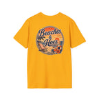 Beaches and Hoes Sunset Left Chest Full Back Print Tee – Hoes Clothes