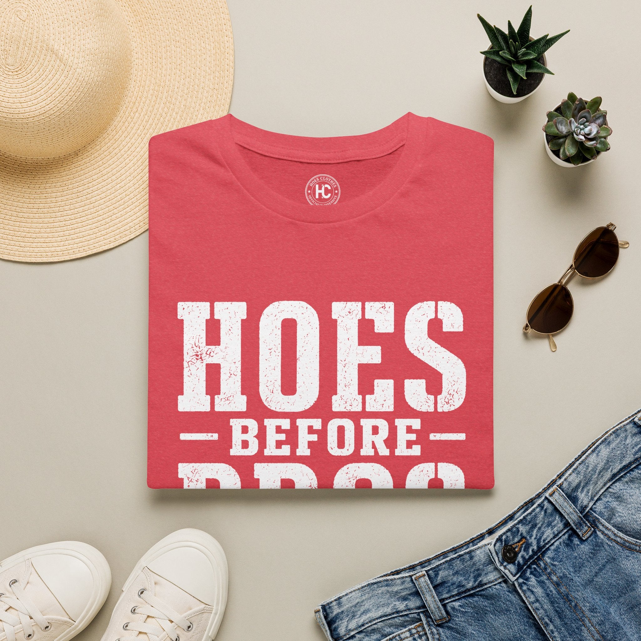 Hoes Before Bros Champagne Large Front Print Tee – Hoes Clothes