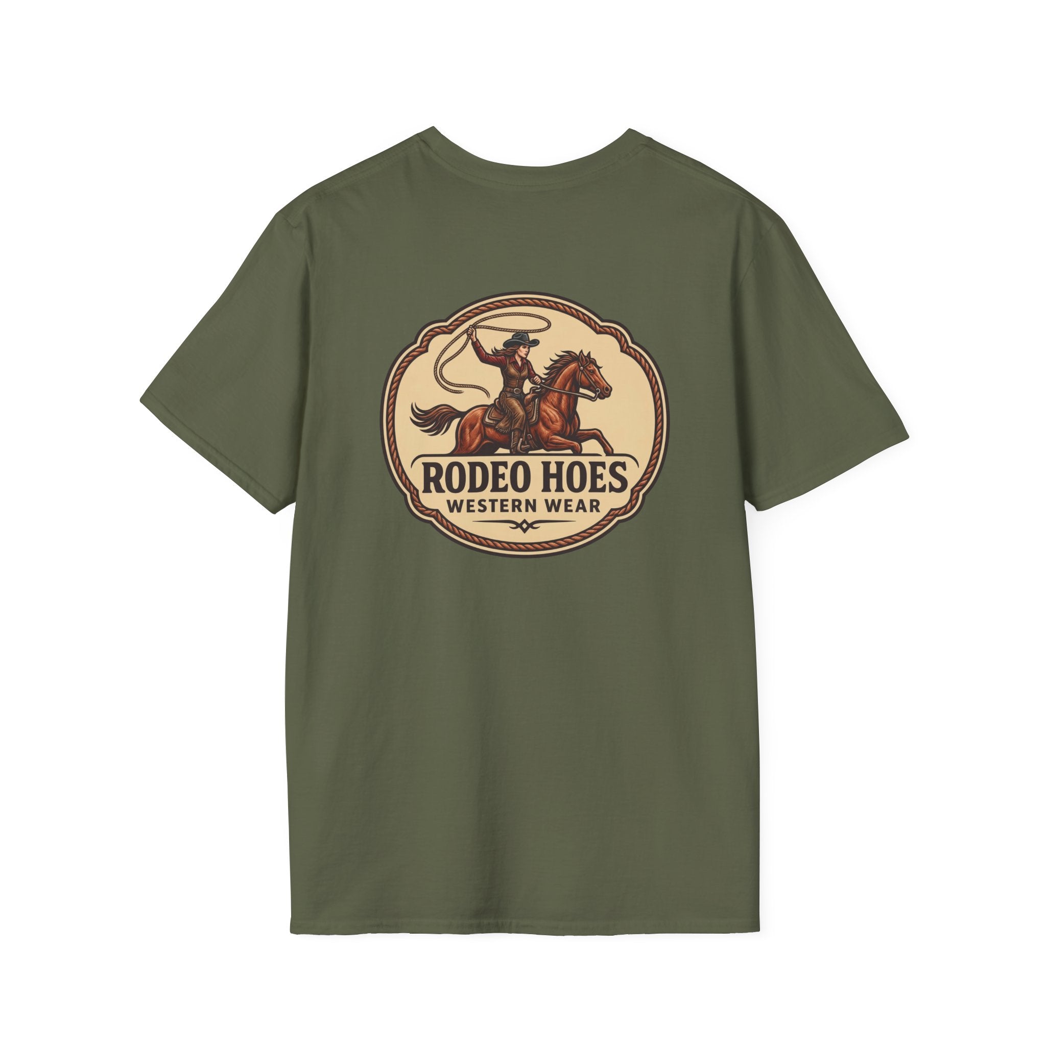 Rodeo Hoes Western Wear Front & Back Tee – Full Color – She Rides – Hoes Clothes
